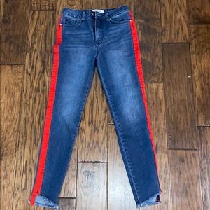Velvet Heart skinny jeans with red detailing
